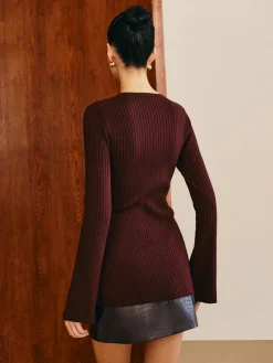 COMMENSE Metal Button Skinny Knit Top* Sweater Tops|Sweaters & Cardigans