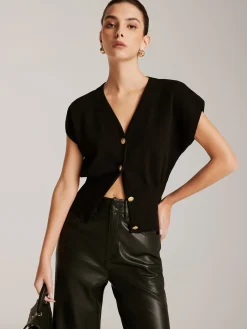 COMMENSE Metal Button Sweater Vest* Sweater Vests|Sweaters & Cardigans