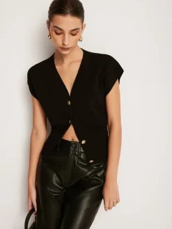 COMMENSE Metal Button Sweater Vest* Sweater Vests|Sweaters & Cardigans