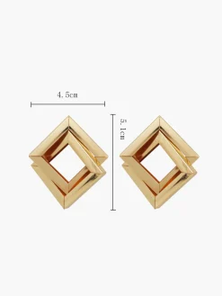 COMMENSE Metal Cross Rhombic  Earrings* Earrings|Accessories