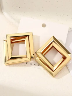 COMMENSE Metal Cross Rhombic  Earrings* Earrings|Accessories
