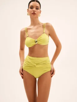 COMMENSE Metal Decor High Waist Bikini Set* Swimwear|Tops