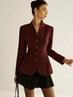 COMMENSE Metal Decor Piping Blazer* Outerwear|Blazers