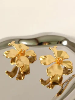 COMMENSE Metal Flower Earrings* Earrings|Accessories