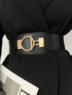 COMMENSE Metal Lariat Elastic Wide Belt* Belts & Chain|Accessories