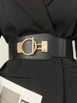 COMMENSE Metal Lariat Elastic Wide Belt* Belts & Chain|Accessories