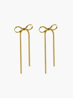COMMENSE Metal Ribbon Bow Earrings* Earrings|Accessories