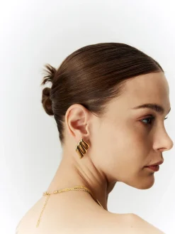 COMMENSE Metal Wind Geometry Three Layer Wing Earrings* Earrings|Accessories
