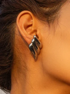 COMMENSE Metal Wind Geometry Three Layer Wing Earrings* Earrings|Accessories
