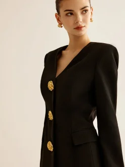 COMMENSE Metal-Button Slim Blazer* Outerwear|Blazers