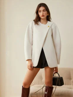 COMMENSE Metal-Button Wrap Warm Coat* Outerwear|Coats
