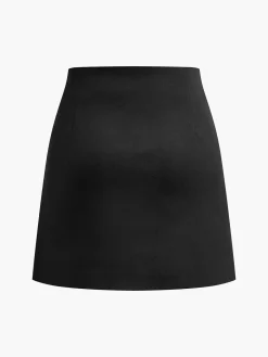 COMMENSE Metal-Decor Zipper Mini Skirt* Skirts|Bottoms