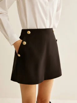 COMMENSE Metal-Decor Zipper Shorts* Bottoms