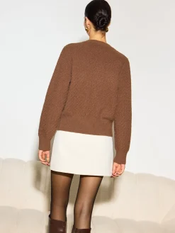 COMMENSE Metal-Detail Button Split Short Cardigan* Knitwear|Tops