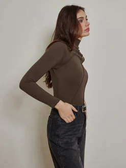 COMMENSE Metal-Detail Piping Jersey Top* T-shirts|Tops