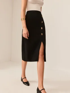 COMMENSE Metal-Detail Split Midi Skirt* Skirts|Bottoms