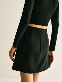 COMMENSE Metal-Detail Zipper Mini Skirt* Bottoms