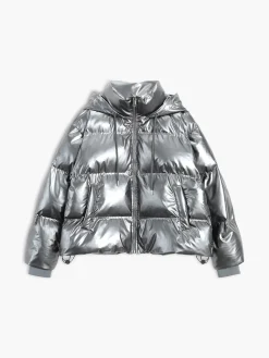 COMMENSE Metallic Puffer Wind Protection Hooded Coat* Outerwear|Coats