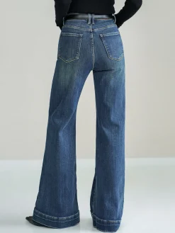 COMMENSE Mid-Waist Bootcut Denim Jeans Without Belt* Jeans|Pants