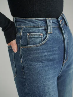 COMMENSE Mid-Waist Bootcut Denim Jeans Without Belt* Jeans|Pants
