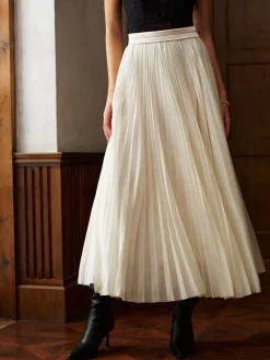 COMMENSE Mid-Waist Pleated Flowy Skirt* Matching Sets|Bottoms