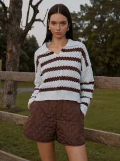 COMMENSE Mid-Waist Quilted Pockets Shorts* Matching Sets|Bottoms