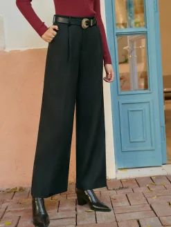COMMENSE Mid-Waist Tweed Pants Without Belt* Bottoms