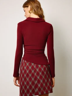 COMMENSE Mid-Waist Tweed Zipper Skirt* Bottoms