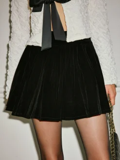 COMMENSE Mid-Waist Umbrella Shape Pleated Skirt* Bottoms