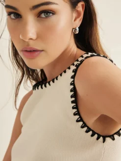 COMMENSE Minimalism Contrast Trim Sweater Vest* Sweater Vests|Sweaters & Cardigans