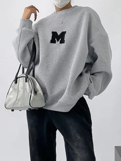 COMMENSE Minimalism Oversized Sweatshirt* Sweatshirts & Hoodies|Tops
