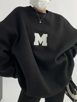 COMMENSE Minimalism Oversized Sweatshirt* Sweatshirts & Hoodies|Tops