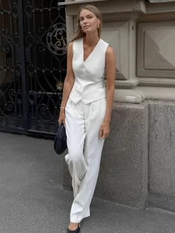 COMMENSE Minimalism Tailored Button-Front Waistcoat* Outerwear|Vests