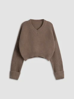 COMMENSE Minimalism V Neck Pullover Sweater* Sweater Tops|Sweaters & Cardigans