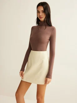 COMMENSE Minimalist A-Line Zipper Mini Skirt* Skirts|Matching Sets