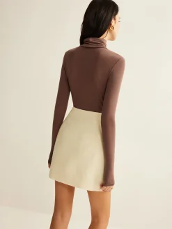 COMMENSE Minimalist A-Line Zipper Mini Skirt* Skirts|Matching Sets