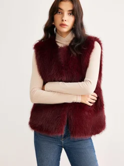 COMMENSE Minimalist Faux Fur Vest* Outerwear|Vests