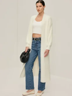 COMMENSE Minimalist Fuzzy Long Cardigan* Cardigans|Sweaters & Cardigans