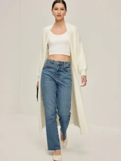 COMMENSE Minimalist Fuzzy Long Cardigan* Cardigans|Sweaters & Cardigans