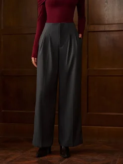 COMMENSE Minimalist High-Waist Wide-Leg Pants* Bottoms