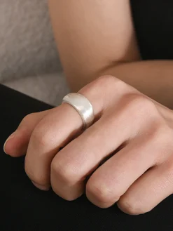 COMMENSE Minimalist Oval Brushed Ring* Rings & Bracelets|Accessories