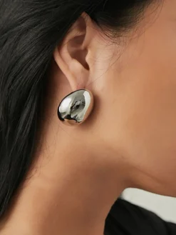 COMMENSE Minimalist Oval Stud Earrings* Earrings|Accessories