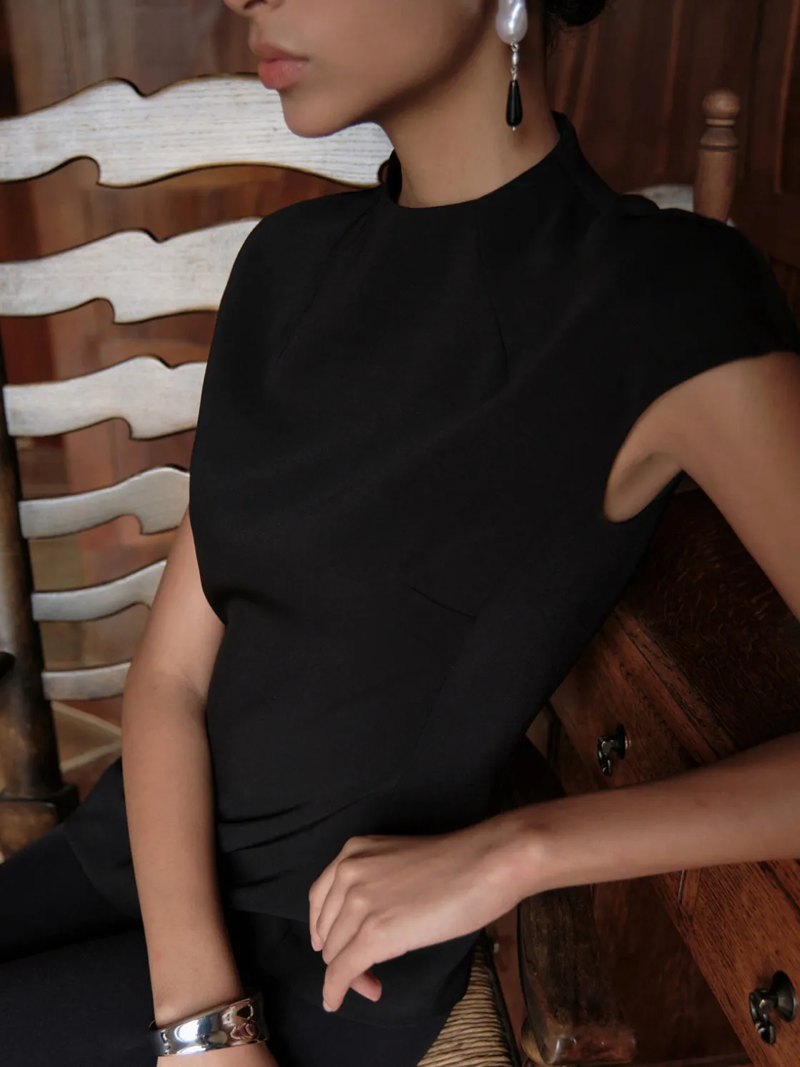 COMMENSE Minimalist Piping Corset Zipper Blouse* Corset Tops|Blouses & Shirts