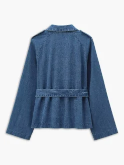 COMMENSE Minimalist Plain Belted Denim Jacket* Outerwear|Jackets