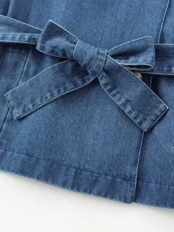 COMMENSE Minimalist Plain Belted Denim Jacket* Outerwear|Jackets