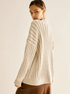 COMMENSE Minimalist Plain Cable Sweater* Sweater Tops|Sweaters & Cardigans