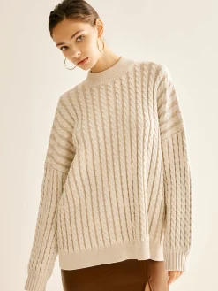 COMMENSE Minimalist Plain Cable Sweater* Sweater Tops|Sweaters & Cardigans