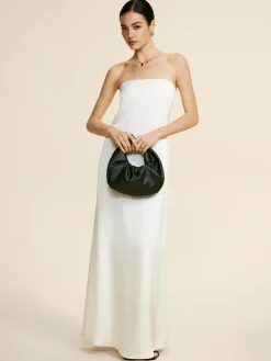 COMMENSE Minimalist Plain Draped Tube Dress* White Dresses|Cocktail & Party Dresses