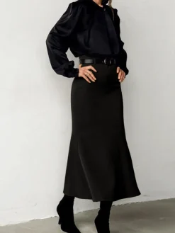 COMMENSE Minimalist Plain Skirt Without Belt* Skirts|Bottoms