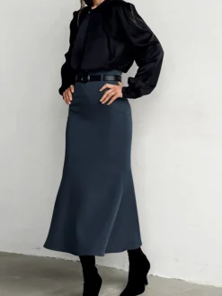 COMMENSE Minimalist Plain Skirt Without Belt* Skirts|Bottoms